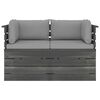 vidaXL Garten-Palettensofa 2-Sitzer mit Kissen Kiefer Massivholz