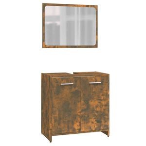 vidaXL Badm&ouml;bel-Set R&auml;uchereiche Holzwerkstoff