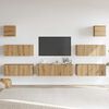 vidaXL 7-tlg. TV-Schrank-Set Wandmontage Artisan-Eiche Holzwerkstoff
