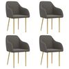 vidaXL Esszimmerst&uuml;hle 4 Stk. Dunkelgrau Samt