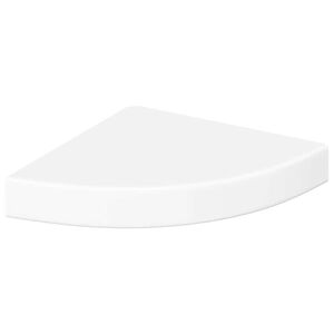 vidaXL Schwebendes Eckregal Hochglanz-Wei&szlig; 25x25x3,8 cm MDF