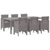 vidaXL Garten Essgruppe 7 pcs Hellgrau Polypropylen