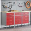 vidaXL Werkbank mit Schubladen 3 pcs Rot und Grau 75 x 45 x 85 cm