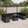 vidaXL Gartensofa-set mit Kissen 11 pcs Schwarz Poly Rattan