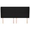vidaXL Kopfteil mit Ohren Schwarz 203x23x118/128 cm Stoff