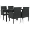 vidaXL 5-tlg. Garten-Essgruppe Schwarz Poly Rattan und Stahl