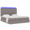 vidaXL Bett mit LED-Lichtleisten mit Kopfteil Taupe 180 x 200 cm Stoff