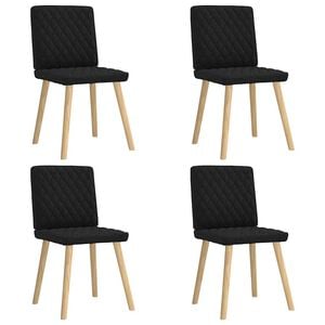 vidaXL Esszimmerst&uuml;hle 4 Stk. Schwarz Stoff