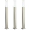 vidaXL Pollerleuchten 3 St&uuml;ck 80 cm Edelstahl IP44