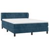 vidaXL Boxspringbett mit Matratze Dunkelblau 140x200 cm Samt