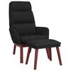 vidaXL Relaxsessel mit Hocker Schwarz Stoff