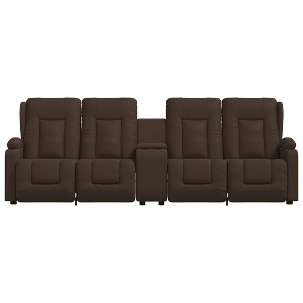vidaXL 4-Sitzer Massagesessel mit Getränkehalter Braun Kunstleder