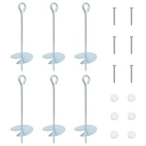 vidaXL Erdanker 6 pcs Silber &Oslash;10 x 30 cm Galvanisiertes Metall