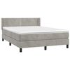vidaXL Boxspringbett mit Matratze Hellgrau 140x200 cm Samt