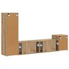 vidaXL TV-Schrankset Wandmontiert 4 pcs Artisan-Eiche Holzwerkstoff