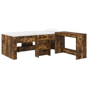 vidaXL Hochbett mit Schreibtisch f&uuml;r Kinder 2 Stk. Ger&auml;ucherte Eiche