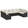 vidaXL Gartensofa-set 9 Stk. Schwarz und Creme Poly-Rattan