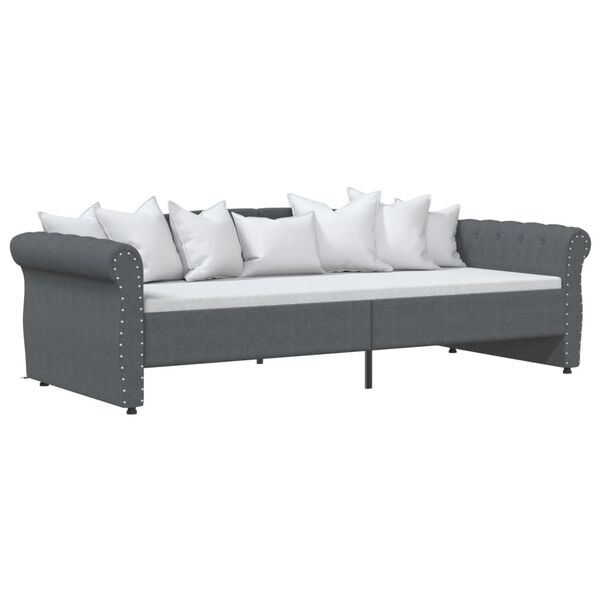 vidaXL Tagesbett USB Dunkelgrau Stoff 90x200 cm