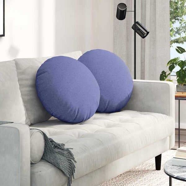 vidaXL Sitzkissen 2 pcs Jeans blau &Oslash;50 x 19 cm Stoff