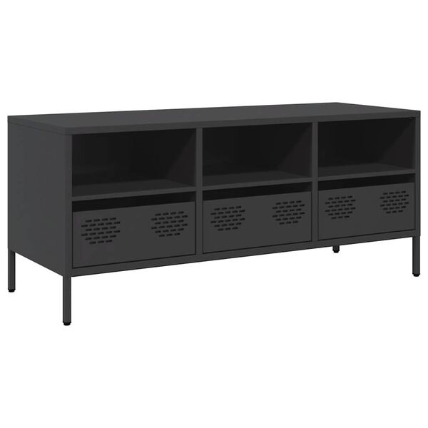 vidaXL TV-Schrank Schwarz 101,5x39x43,5 cm Kaltgewalzter Stahl