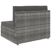 vidaXL 9-tlg. Garten-Lounge-Set Poly Rattan Grau