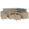 vidaXL Garten-Sofa-Set mit Kissen mit Kissen 8 pcs Beige und Hellgrau