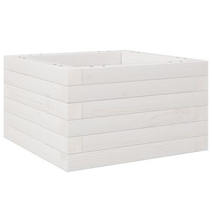 vidaXL Pflanzk&uuml;bel Wei&szlig; 40x40x23 cm Massivholz Kiefer