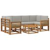 vidaXL Outdoor-Sofagarnitur 7 stk. Nat&uuml;rlich und Hellgrau Polyester