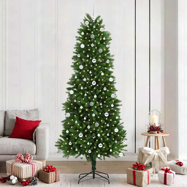 vidaXL Weihnachtsbaum mit 300 LEDs mit St&auml;nder Gr&uuml;n 240 cm PE