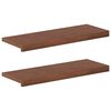 vidaXL Stufenmatten 2 Stk. 70 x 25 x 2 cm Dunkelbraun Massivholz Eiche