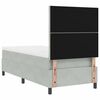 vidaXL Boxspringbett mit Matratze Hellgrau 90 x 200 cm Samt
