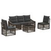 vidaXL Gartensofa-set 6 stk. Grau Poly-Rattan