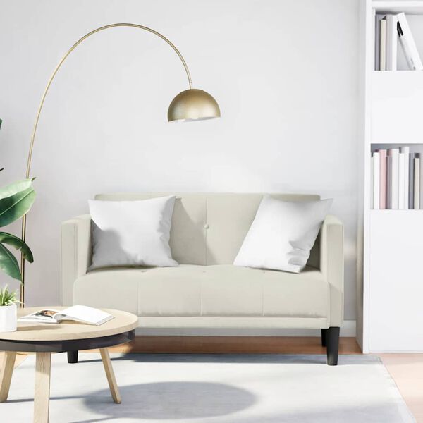 vidaXL Zweisitzer-Sofa Creme 111 cm Samt