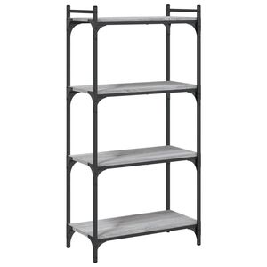 vidaXL B&uuml;cherregal 4 B&ouml;den Grau Sonoma 60x30x120 cm Holzwerkstoff