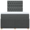 vidaXL Boxspringbett mit Matratze Dunkelgrau 120x200 cm Stoff