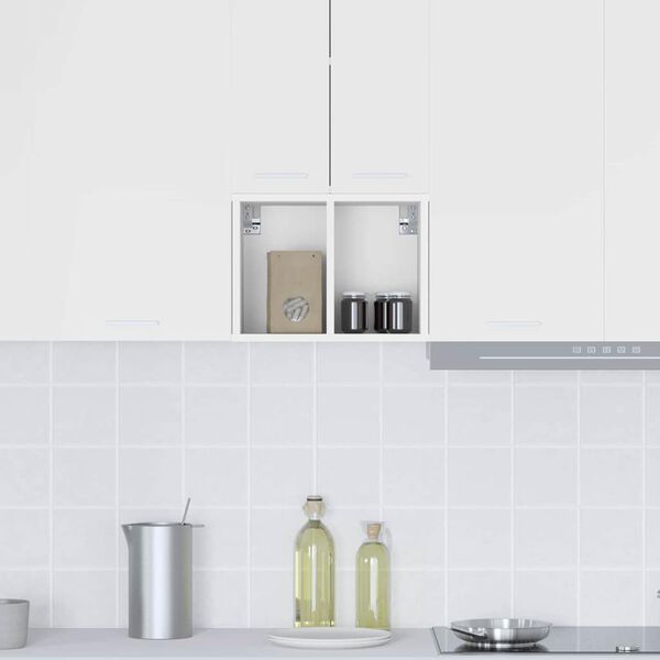 vidaXL H&auml;ngeschrank mit Speicher Wei&szlig; 30 x 29,5 x 40 cm Holzwerkstoff