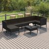 vidaXL 8-tlg. Garten-Lounge-Set mit Auflagen Poly Rattan Schwarz