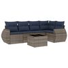 vidaXL 6-teiliges Gartensofa-Set mit Kissen, grau, Polyrattan