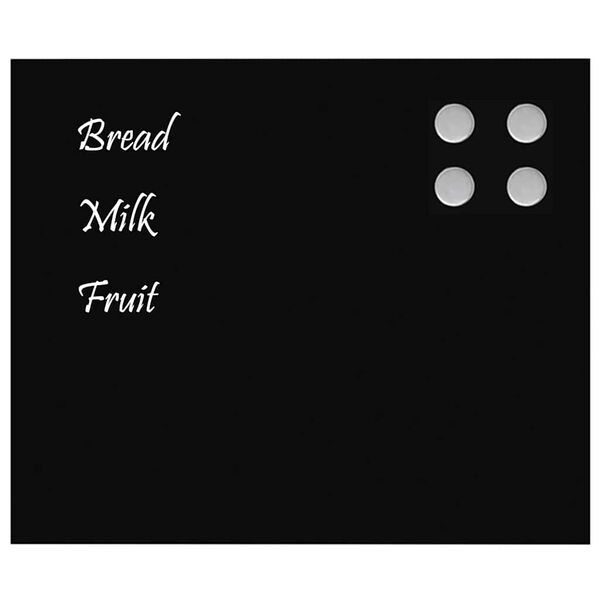 vidaXL Magnettafel Wandmontage Schwarz 60x50 cm Hartglas