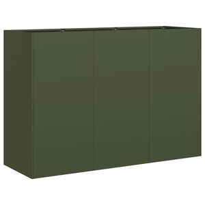 vidaXL Pflanzk&uuml;bel Olivgr&uuml;n 120x40x80 cm Kaltgewalzter Stahl