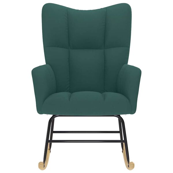 vidaXL Schaukelstuhl Dunkelgr&uuml;n Stoff