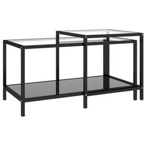 vidaXL Beistelltische 2 Stk. Hartglas Schwarz