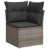 vidaXL 5-tlg. Garten-Sofagarnitur mit Kissen Grau Poly Rattan