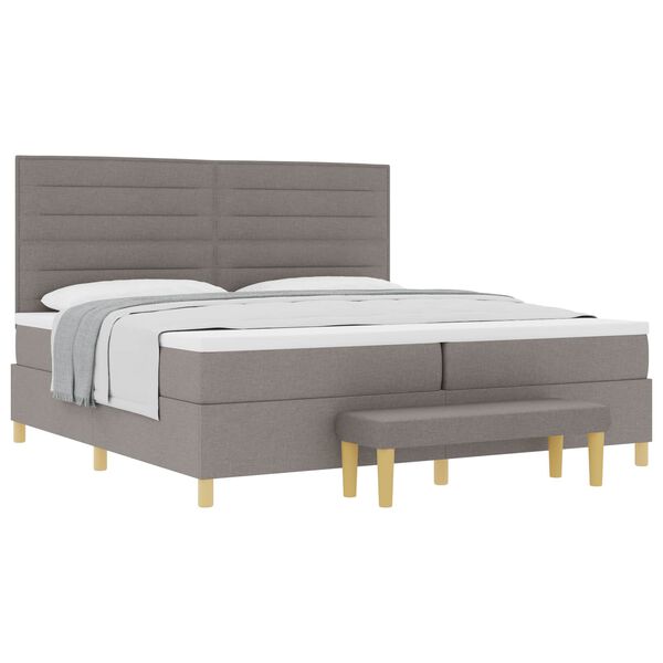 vidaXL Boxspringbett mit Matratze Taupe 200 x 200 cm Stoff
