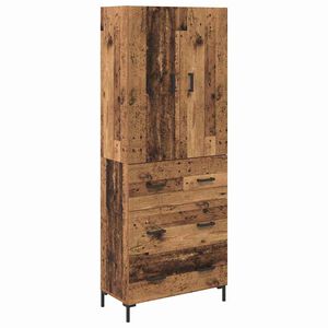 vidaXL Highboard Wandmontiert Altholz 69,5 x 34 x 180 cm Holzwerkstoff