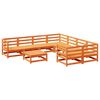 vidaXL 9-tlg. Garten-Sofagarnitur Wachsbraun Massivholz Kiefer