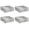 vidaXL Raseneinfassung 4 stk. 100 x 100 x 35 cm Stahl Silber