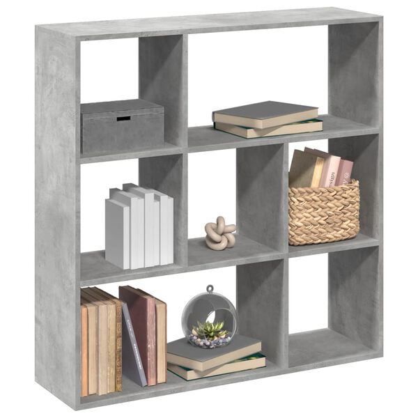 vidaXL Raumteiler-Bücherregal Betongrau 102x29x103,5 cm Holzwerkstoff