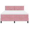 vidaXL LED Boxspringbett mit Matratze mit LED Rosa 160 x 200 cm Samt