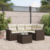 vidaXL 5-tlg. Garten-Sofagarnitur mit Kissen Braun Poly Rattan